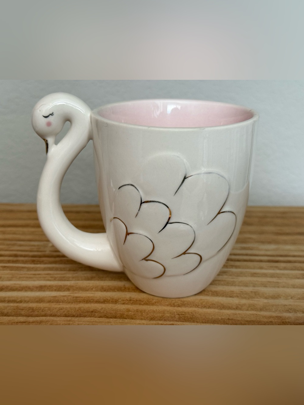Sass & Belle Sweet Swan Shaped Mug Pink Interior 3D Ceramic